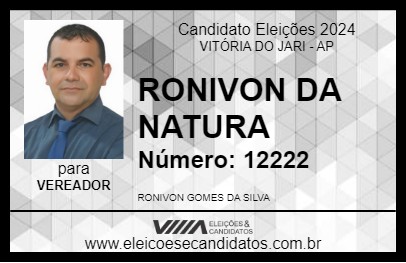 Candidato RONIVON DA NATURA 2024 - VITÓRIA DO JARI - Eleições