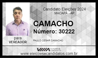 Candidato CAMACHO 2024 - MACAPÁ - Eleições