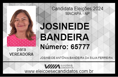 Candidato JOSINEIDE BANDEIRA 2024 - MACAPÁ - Eleições