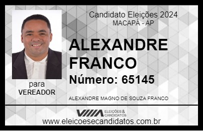 Candidato ALEXANDRE FRANCO 2024 - MACAPÁ - Eleições