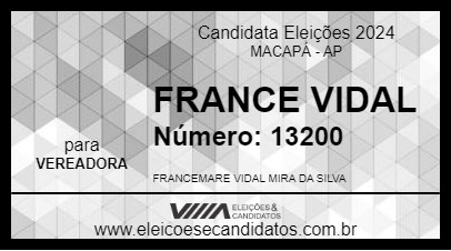 Candidato FRANCE VIDAL 2024 - MACAPÁ - Eleições