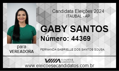 Candidato GABY SANTOS 2024 - ITAUBAL - Eleições