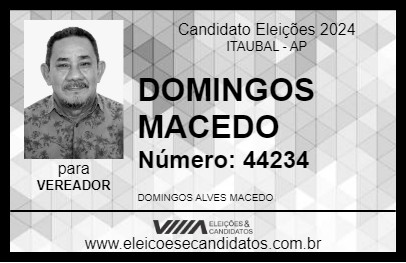 Candidato DOMINGOS MACEDO 2024 - ITAUBAL - Eleições