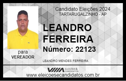 Candidato LEANDRO FERREIRA 2024 - TARTARUGALZINHO - Eleições