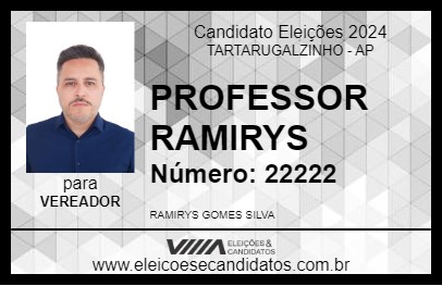 Candidato PROFESSOR RAMIRYS 2024 - TARTARUGALZINHO - Eleições