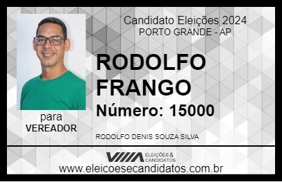 Candidato RODOLFO FRANGO 2024 - PORTO GRANDE - Eleições