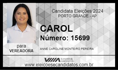 Candidato CAROL 2024 - PORTO GRANDE - Eleições