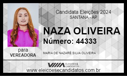 Candidato NAZA OLIVEIRA 2024 - SANTANA - Eleições