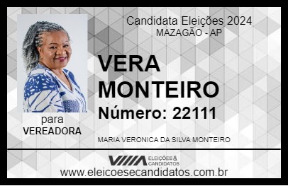 Candidato VERA MONTEIRO 2024 - MAZAGÃO - Eleições