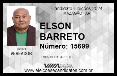 Candidato ELSON BARRETO 2024 - MAZAGÃO - Eleições