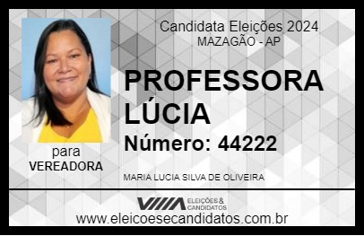 Candidato PROFESSORA LÚCIA 2024 - MAZAGÃO - Eleições