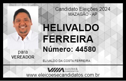 Candidato HELIVALDO FERREIRA 2024 - MAZAGÃO - Eleições