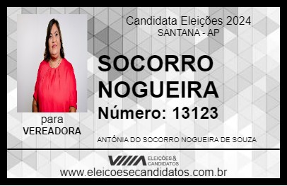 Candidato SOCORRO NOGUEIRA 2024 - SANTANA - Eleições