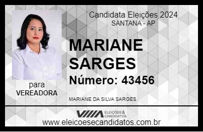 Candidato MARIANE SARGES 2024 - SANTANA - Eleições