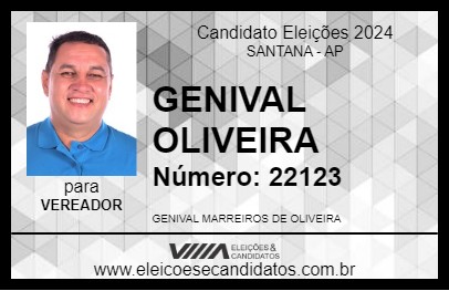 Candidato GENIVAL OLIVEIRA 2024 - SANTANA - Eleições