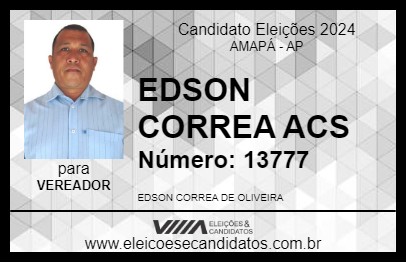 Candidato EDSON CORREA ACS 2024 - AMAPÁ - Eleições