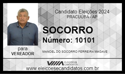 Candidato SOCORRO 2024 - PRACUÚBA - Eleições