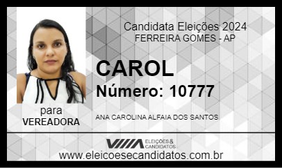 Candidato CAROL 2024 - FERREIRA GOMES - Eleições