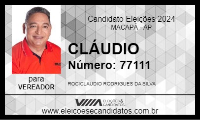 Candidato CLÁUDIO 2024 - MACAPÁ - Eleições