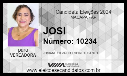 Candidato JOSI 2024 - MACAPÁ - Eleições