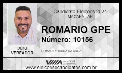 Candidato ROMARIO GPE 2024 - MACAPÁ - Eleições