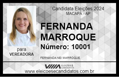 Candidato FERNANDA MARROQUE 2024 - MACAPÁ - Eleições