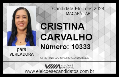 Candidato CRISTINA CARVALHO 2024 - MACAPÁ - Eleições