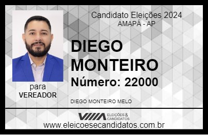 Candidato DIEGO MONTEIRO 2024 - AMAPÁ - Eleições