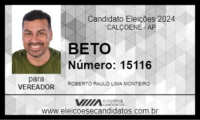 Candidato BETO 2024 - CALÇOENE - Eleições