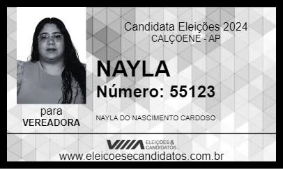 Candidato NAYLA 2024 - CALÇOENE - Eleições