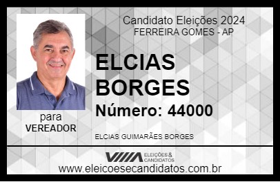 Candidato ELCIAS BORGES 2024 - FERREIRA GOMES - Eleições