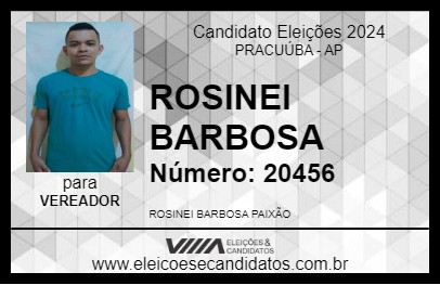 Candidato ROSINEI BARBOSA 2024 - PRACUÚBA - Eleições