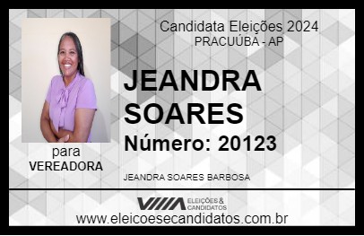 Candidato JEANDRA SOARES 2024 - PRACUÚBA - Eleições