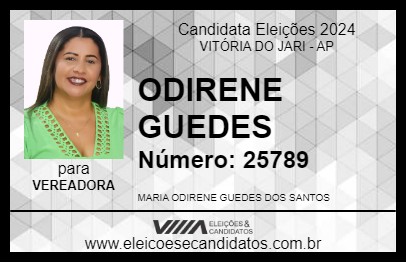 Candidato ODIRENE GUEDES 2024 - VITÓRIA DO JARI - Eleições