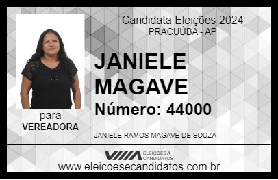 Candidato JÂNIELI MAGAVE 2024 - PRACUÚBA - Eleições