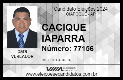 Candidato CACIQUE IAPARRA 2024 - OIAPOQUE - Eleições