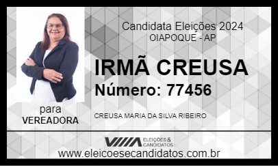 Candidato IRMÃ CREUSA 2024 - OIAPOQUE - Eleições