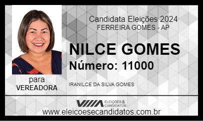 Candidato NILCE GOMES 2024 - FERREIRA GOMES - Eleições