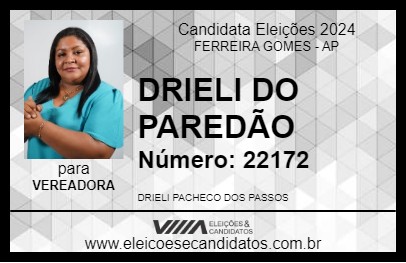 Candidato DRIELI DO PAREDÃO 2024 - FERREIRA GOMES - Eleições