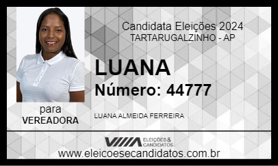 Candidato LUANA ALMEIDA 2024 - TARTARUGALZINHO - Eleições