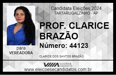 Candidato PROF. CLARICE BRAZÃO 2024 - TARTARUGALZINHO - Eleições