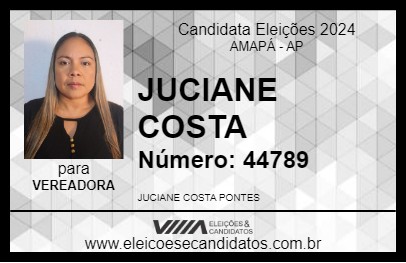 Candidato JUCIANE COSTA 2024 - AMAPÁ - Eleições