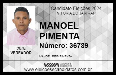 Candidato MANOEL PIMENTA 2024 - VITÓRIA DO JARI - Eleições