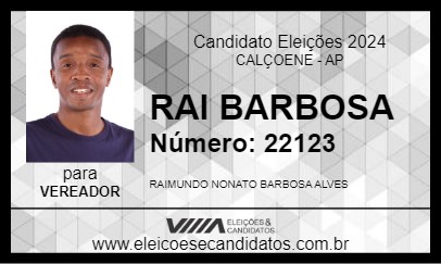 Candidato RAI BARBOSA 2024 - CALÇOENE - Eleições