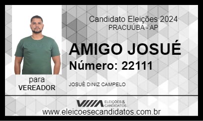 Candidato AMIGO JOSUÉ 2024 - PRACUÚBA - Eleições