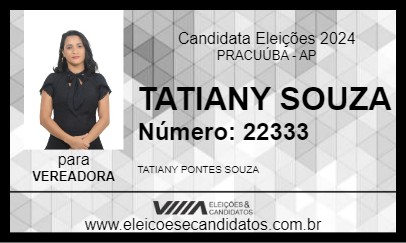 Candidato TATIANY SOUZA 2024 - PRACUÚBA - Eleições