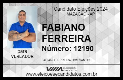 Candidato FABIANO FERREIRA 2024 - MAZAGÃO - Eleições