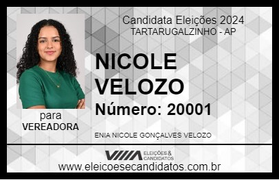 Candidato NICOLE VELOZO 2024 - TARTARUGALZINHO - Eleições