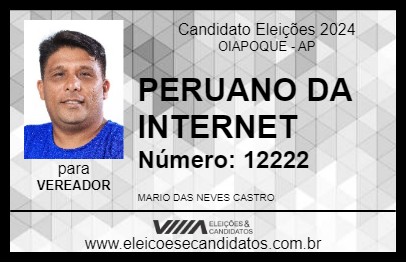 Candidato PERUANO DA INTERNET 2024 - OIAPOQUE - Eleições