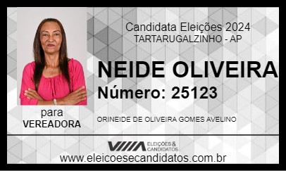 Candidato NEIDE OLIVEIRA 2024 - TARTARUGALZINHO - Eleições